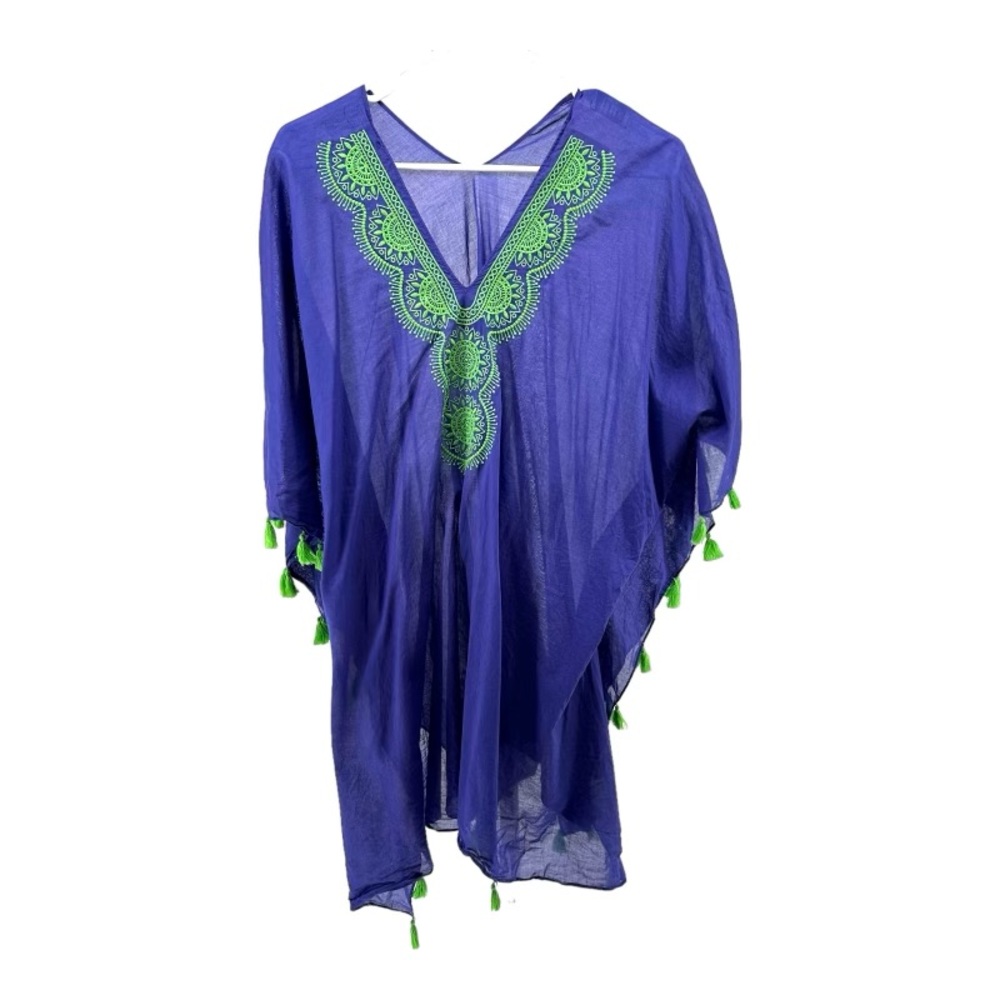 Hiho Tortola BVI | 0/S Women’s Kaftan Fringe Tassels Sheer Boho Gypsy Caribbean